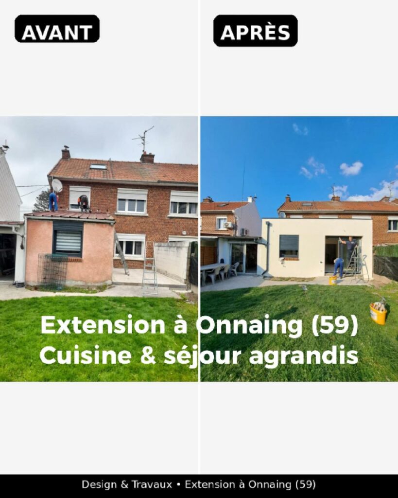 extension cuisine séjour - Onnaing -lumineux